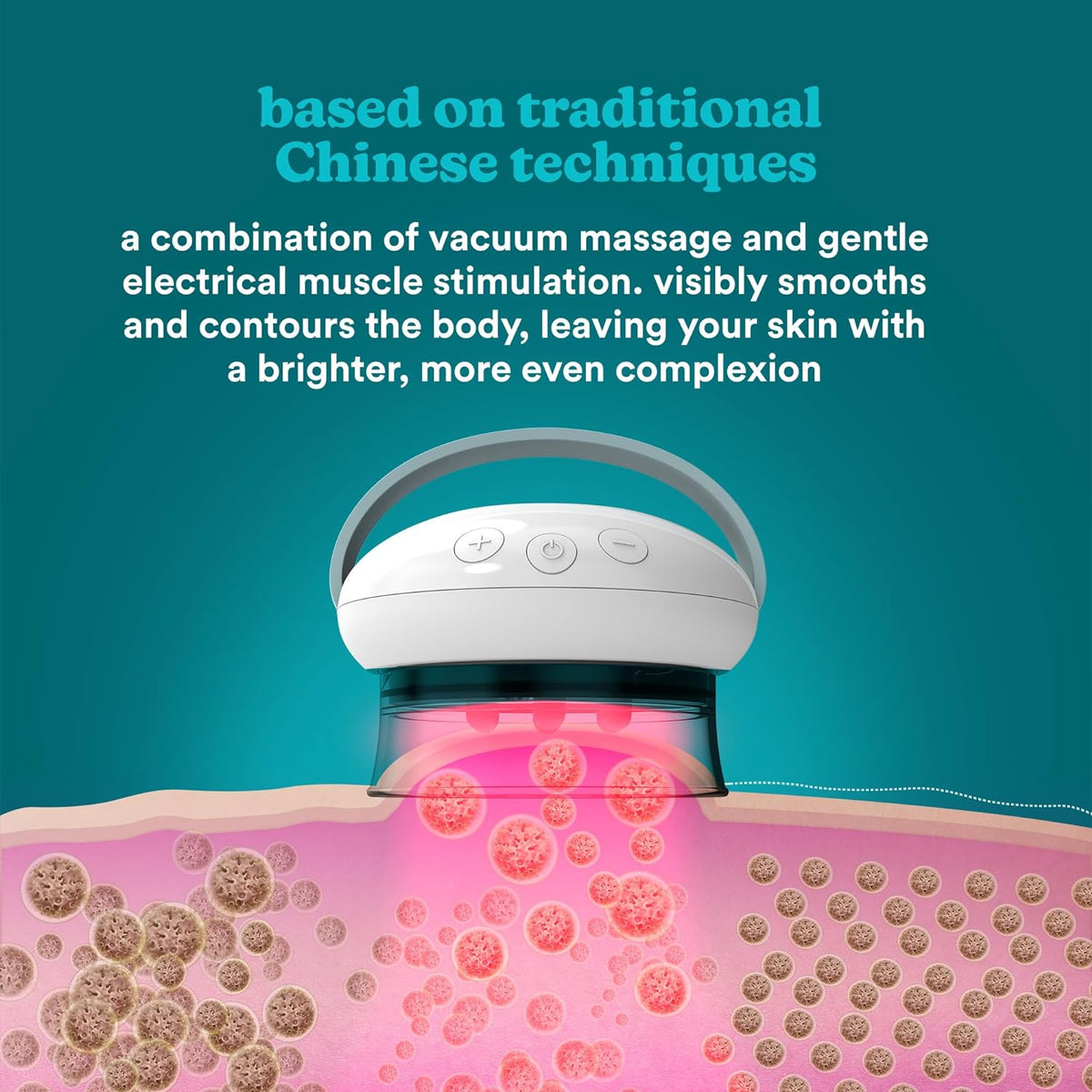 Homedics Skin Smoothee Elektrisches Vakuum-Schröpfgerät - Anti-Cellulite-Massagegerät Um Die Haut Zu Straffen, Mit 3 Austauschbaren Schröpfgläsern, Infrarotwärme Und Beruhigender Kälteoption
