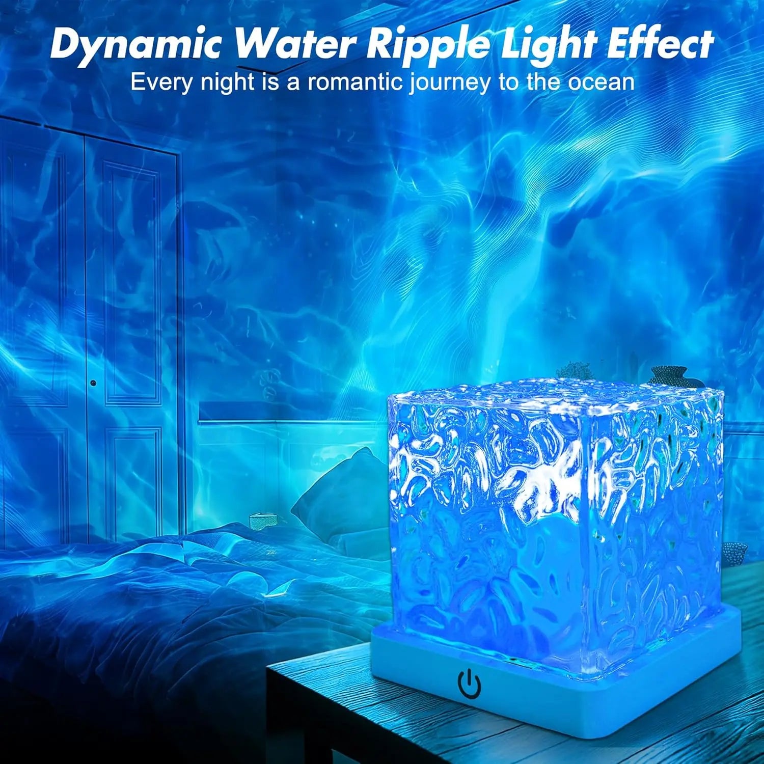 Rechargeable Shower Light No Wiring, 16 Color Changeable Ocean Wave Projector Light, Dimmable Waterproof Shower Lamp with Remote, Rotating Flame Water Ripple Lamp for Shower, Bathroom, Bedroom Decor,Sohochic