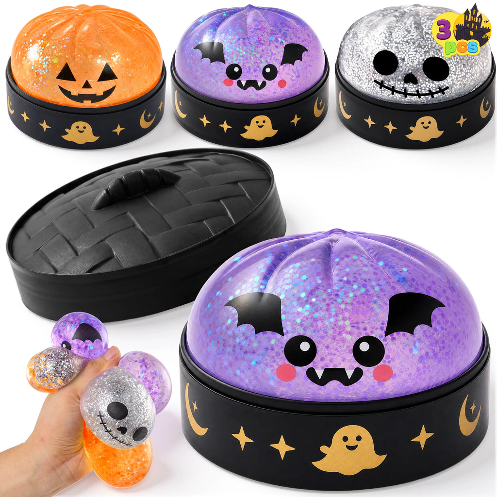 Halloween Dumpling Stress Relief Toys, 1Pcs/3Pcs/6Pcs/12Pcs with Steamer Storage Boxes,Slow‑Rebound Maltose Squishy Toys, Ideal for Halloween Party Gifts, Featuring Grimace Pumpkin and Little Devil Designs，12Pcs Mini Dumpling(5Cm）