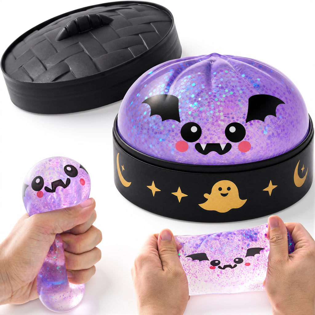 Halloween Dumpling Stress Relief Toys, 1Pcs/3Pcs/6Pcs/12Pcs with Steamer Storage Boxes,Slow‑Rebound Maltose Squishy Toys, Ideal for Halloween Party Gifts, Featuring Grimace Pumpkin and Little Devil Designs，12Pcs Mini Dumpling(5Cm）
