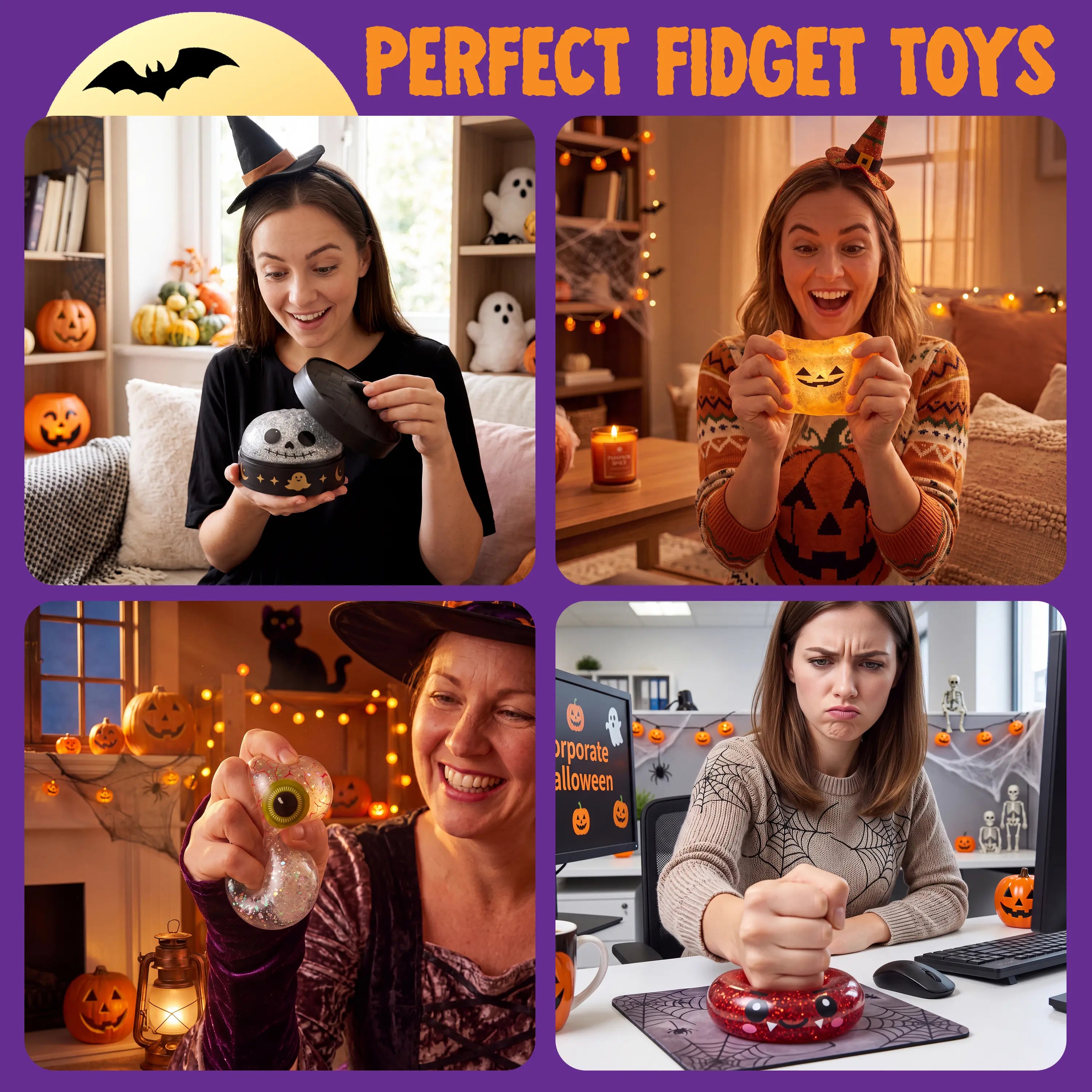 Halloween Dumpling Stress Relief Toys, 1Pcs/3Pcs/6Pcs/12Pcs with Steamer Storage Boxes,Slow‑Rebound Maltose Squishy Toys, Ideal for Halloween Party Gifts, Featuring Grimace Pumpkin and Little Devil Designs，12Pcs Mini Dumpling(5Cm）