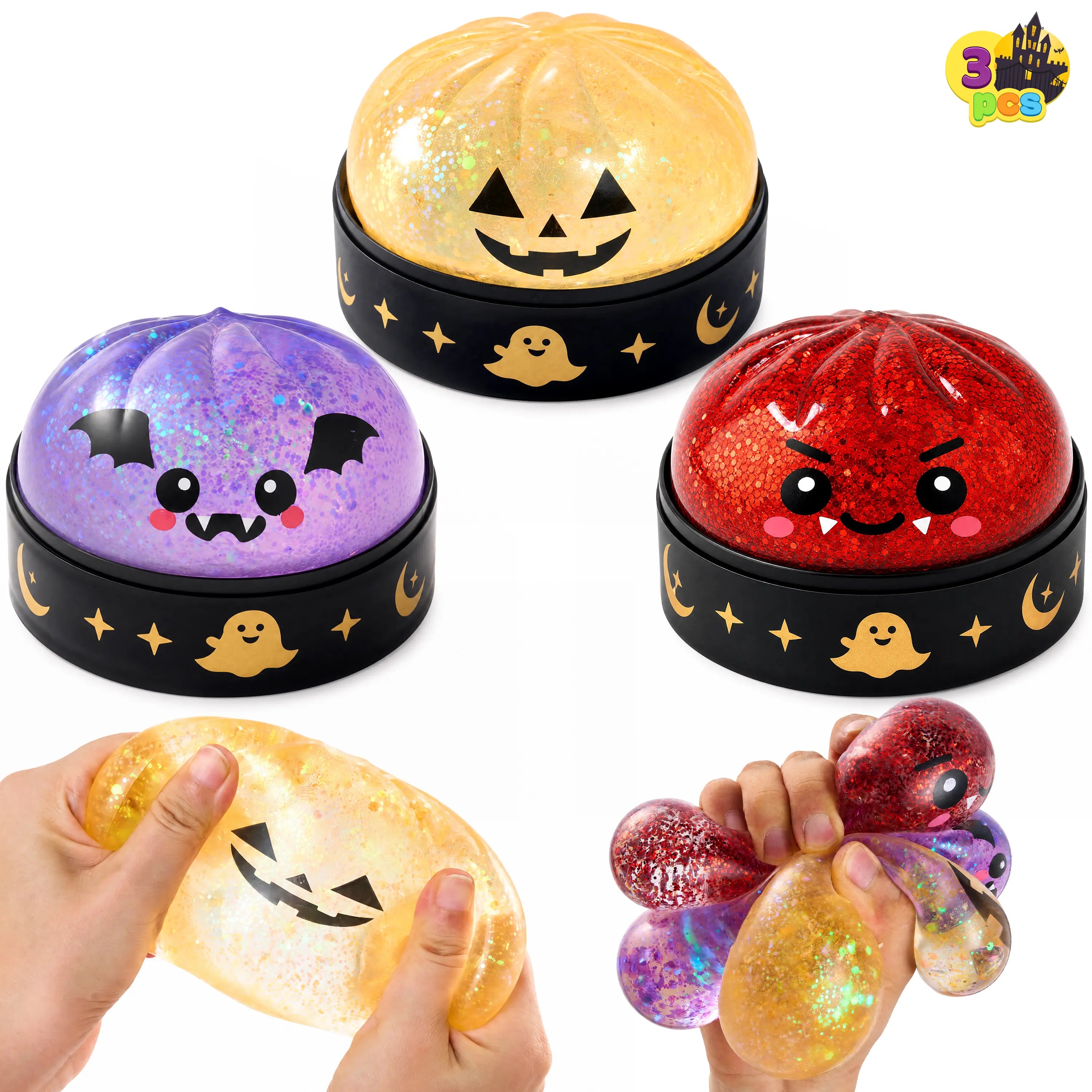 Halloween Dumpling Stress Relief Toys, 1Pcs/3Pcs/6Pcs/12Pcs with Steamer Storage Boxes,Slow‑Rebound Maltose Squishy Toys, Ideal for Halloween Party Gifts, Featuring Grimace Pumpkin and Little Devil Designs，12Pcs Mini Dumpling(5Cm）