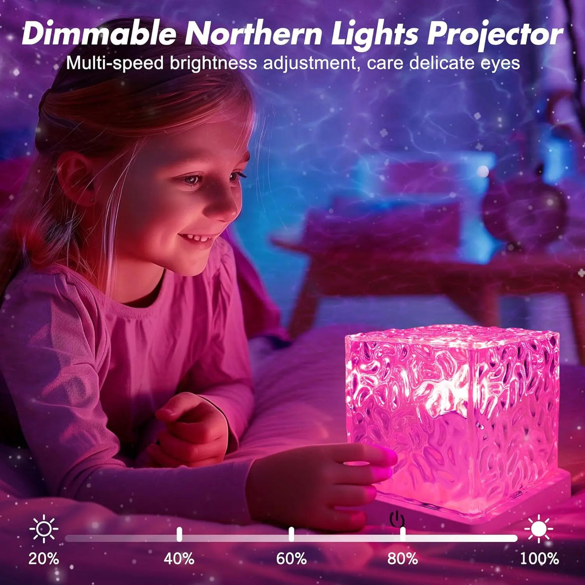 Rechargeable Shower Light No Wiring, 16 Color Changeable Ocean Wave Projector Light, Dimmable Waterproof Shower Lamp with Remote, Rotating Flame Water Ripple Lamp for Shower, Bathroom, Bedroom Decor,Sohochic