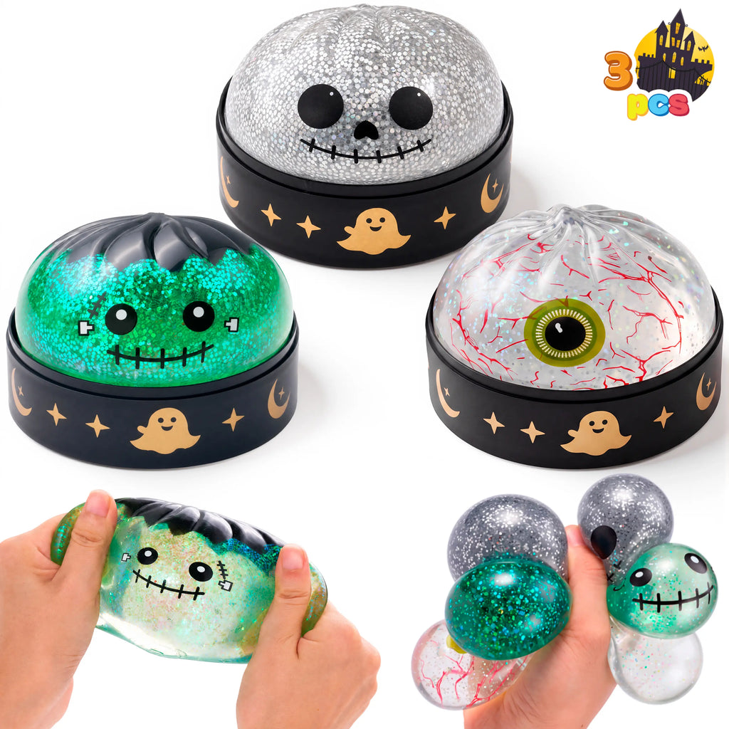 Halloween Dumpling Stress Relief Toys, 1Pcs/3Pcs/6Pcs/12Pcs with Steamer Storage Boxes,Slow‑Rebound Maltose Squishy Toys, Ideal for Halloween Party Gifts, Featuring Grimace Pumpkin and Little Devil Designs，12Pcs Mini Dumpling(5Cm）
